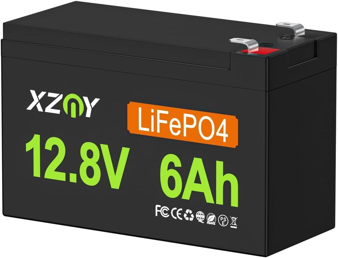 12V 6Ah Lithium Battery, 4000+ Cycles 12V LiFePO4 Battery Built-in 10A BMS, 12 Volt 6Ah Deep Cycle Battery Great for Lighting Supply, Solar System, Ride on Toys, Fish Finders, Ups Backup