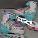 SULIFEEL Rainbow Unicorn Inline Skates for Girls Boys 4 Size Adjustable Light up Wheels Skates for Kids Beginner, Size Small