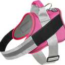 Bolux Dog Harness, No-Pull Reflective Dog Vest, Breathable Adjustable Pet Harness with Handle for Outdoor Walking - No More Pulling, Tugging or Choking (Fuchsia, Medium (Pack of 1))