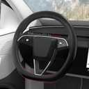 Nappa Leather Steering Wheel Cover for Tesla Model 3(2017-2023) / Model Y(2020-2024), Non-Slip Textured Breathable, Tesla Model 3/Y Accessories Cover Protector