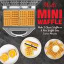 Square Waffle Maker, 2 x 4" Mini Classic Waffles Maker Machine, Waffle Iron, Dual Cooking Plates for Family Breakfast, Non-stick, White