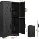 Treocho Farmhouse Bathroom Floor Cabinet with Adjustable Shelves, 13.78"D x 23.62"W x 43.46"H