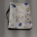 Print Bible Covers, Bible Cover PU Leather Bible Bag and Carrying Case with Handle, Women's Bible Case, Floral, Large