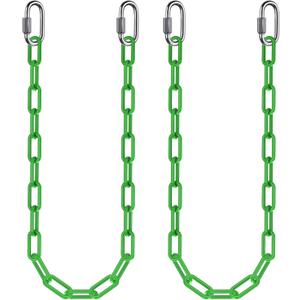 2Pcs 40" Heavy Duty Hanging Chains with Carabiners 1000 LBs Capacity Swing Extension Chain with Hooks Hammock Chains Green Coated Chain for Hanging Chair, Punching Bags, Swing Chair, Egg Chairs