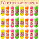 ArtCreativity Bubble Bottles with Wand - 24 Pack Bubbles for Kids Bulk Party Favors, Outdoor Summer Toys, Birthday Goodie Bag Fillers, Bulk Bubbles for Kids in Assorted Colors