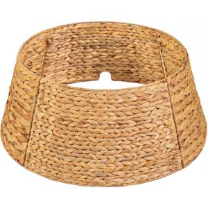 CLAYNIX Tree Collar - Large to Small Christmas Tree, 28" Christmas Tree Ring Adjustable Water Hyacinth Skirt, Christmas Tree Skirt for Decoration, Base Protection from Pets (Natural)