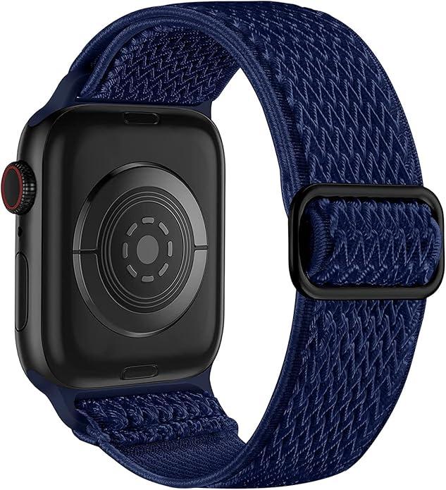 Lerobo Stretchy Nylon Bands Compatible with Apple Watch 44mm 45mm 42mm 49mm iWatch SE/Series 9 8 7 Series 6 5 4 3 2 1 Ultra 2 for Women Men,Soft Adjustable Solo Loop Sport Elastic Band Accessories