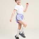 Stelle Girls Athletic Shirts Short Sleeve Quick Dry Sports Tees UPF 200, Crew Neck Active Tops for Kids 5-15 Years (White, XS)