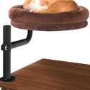 Lamlingo Cat Bed for Desk,Keeps Kitten Close and Workspace Clear Cat Bed,Height Adjustable and Rotatable,DrillingFree(Unheated Brown,18.5" Lx17.5 Wx17.5 W)