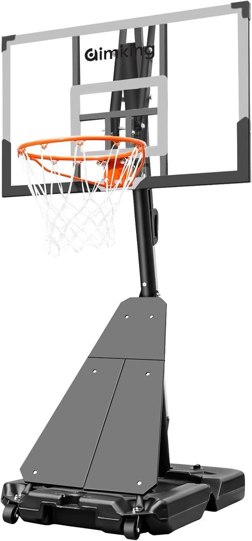 Portable Basketball Hoop System with 44 Inch Shatterproof Backboard, 4.8FT-10FT Adjustable Height Basketball Goal Outdoor for Youth/Teens/Adults Indoor Outdoor (Pale White)