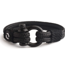Mens Rope Bracelet - Stainless Steel Black Shackle, Extremely Durable and Scratch Resistant Waterproof Paracord, Handmade, Nautical Wristband for Men