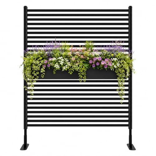 Outdoor Privacy Screen,4ft W x 6ft H Metal Black
Plastic-Coated Metal Construction Steel Slatted Panel for Deck, Balcony, Patio, Backyard and Yard Outdoor Decoration