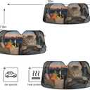 Windshield Beige Cat Driving Car Sun Shade for Front Foldable Windshield Sunshades Sun Visor Protector, Blocks UV Rays, Keep Your Vehicle Cool