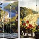 Red Lantern 6 ft. Tall Double Sided Amalfi/Riviera Canvas Room Divider