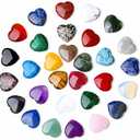 YATOJUZI 30PCS Heart Crystals Stones Bulk Wholesale Crystal Gemstones Assorted Mix-Color Set Love Polished Pocket Palm Thumb Gem Reiki Energy Balancing for Meditation Divination DIY Gifts for Women