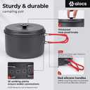 Alocs Camping Cookware Set Camping Gear, Compact Camping Pots and Pans Set, Durable Hard Alumina Camping Cooking Set for Outdoor Backpacking Camping Hiking Picnic, Included Mesh Carry Bag