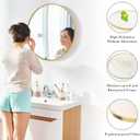 NEWBULIG Gold Round Wall Mirror 30 Inch, Bathroom Mirrors for Over Sink, Wall Decor for Bathroom, Entryway, Bedroom, Vanity