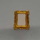Maitys 50 Pcs Mini Picture Vintage Frames with Stands Tiny Antique Photo Baroque Ornate Resin Oval Frame Table Top Display Home Wedding Decor (Gold)