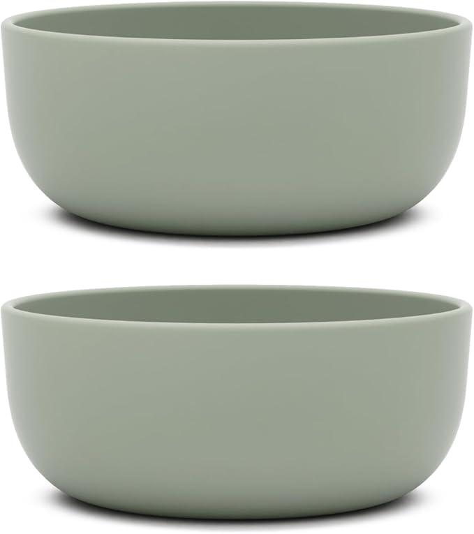 Lalo 2 Pack Silicone Bowls with Rigid Core - Non-toxic Grade Silicone Bowls for Toddlers and Kids Ages 12 Months+, BPA-Free, Dishwasher Safe, Non-suction