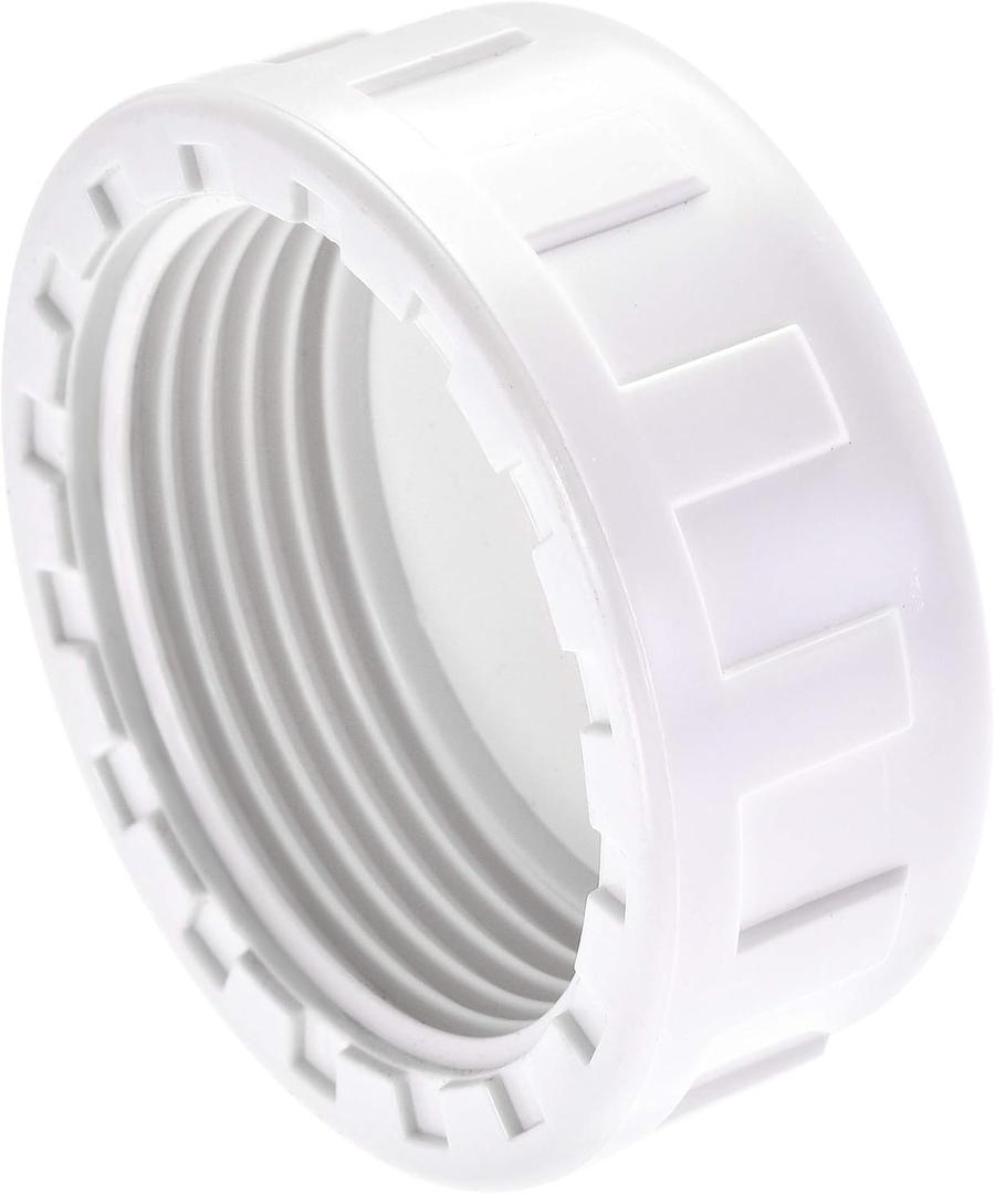 uxcell 1-1/4PT Pipe Fitting Cap, PVC Round Female Thread Hose Connector, for Garden and Outdoor Water Pipes End, White