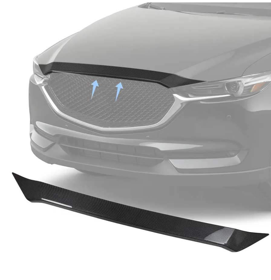 CX-5 Accessories Hood Bug Deflector Compatible with Mazda CX-5 2017 2018 2019 2020 2021 2022 2023 2024 2025 Low Profile Bug Hood Shield,Front Guard Protection,Carbon Fiber Look Front Bonnet Cover