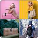 4 Pack Initial Luggage Tag for Suitcase, Colored Letter Silicone Bag Tags Identifiers Privacy Cover ID Label with Durable Steel Loop for Women Men Kids Girls Travel, Letter D