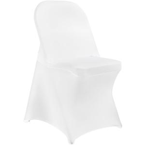 Stretch Spandex Chair Covers - White 50 PCS, Folding Kitchen Chairs Cover, Universal Washable Slipcovers Protector, Removable Chair Seat Covers, for Wedding Party Dining Room Banquet Event