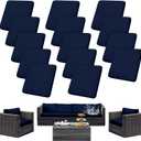 Outdoor Cushion Covers Set,14PCS Waterproof Patio Furniture Couch Seat Slipcovers, Replacement for Sofa Sectional Chair(CoverOnly) (Navy Blue)