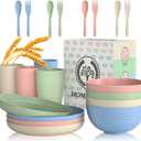 Homienly Wheat Straw Dinnerware Sets 20 PCS Cups and Plates Sets for Kitchen Microwave and Dishwasher Safe Plate Set Unbreakable Camping Dish Set Kids Plates and Bowls Sets for Picnic, RV (Multilight)