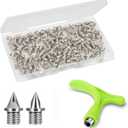 3/16 Inch Track Spikes, 120 Pieces Steel Shoe Spikes Replacements and Spike Wrench for Sports Running Track Shoes