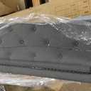 Rolanstar Full Bed Frame with LED Lights and Charging Station, Upholstered Bed with Drawers, Wooden Slats, Noise Free, Easy Assembly, Dark Gray (Grey)