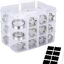 3 Tier Cookie Cutter Tool Storage Box,Cake Decorating Supplies Accessories Bins,Baking Storage Containers,Transparent Dustproof Lid,biscuits Cutter Organizer Storage & 8 Adjustable Compartment