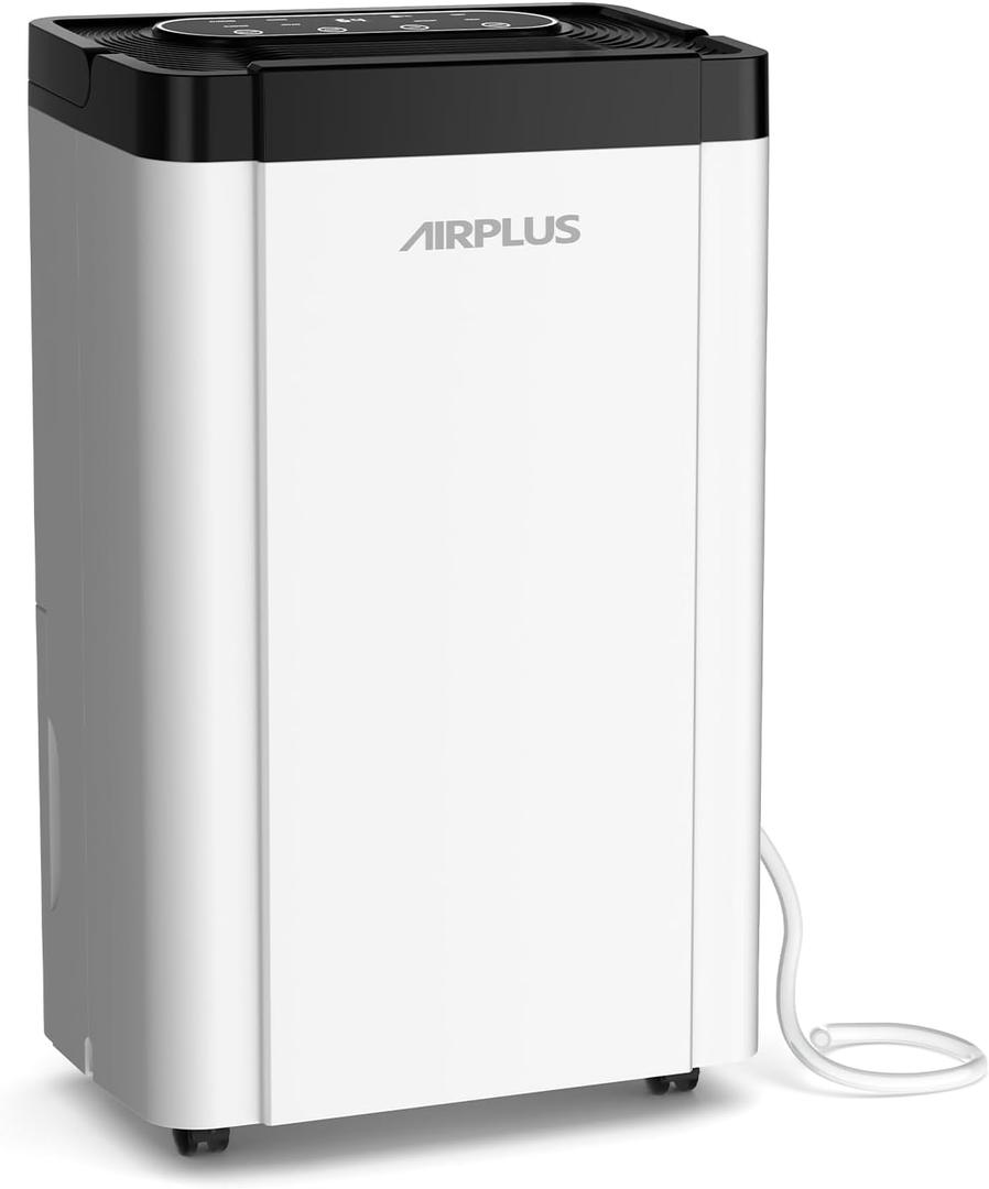 AIRPLUS 4,500 Sq. Ft. Dehumidifier 70 Pints for Basement and Home with Drain Hose, 0.8 gal Water Tank Capacity White