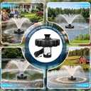 Pond Fountain Aerator, 1HP 110V 750W 15000 GPH Fountain Pump with Timer, Fully Automatic Lake Floating Fountain, 100 FT Power Cord, Pond Fountains for Small Large Ponds Lake