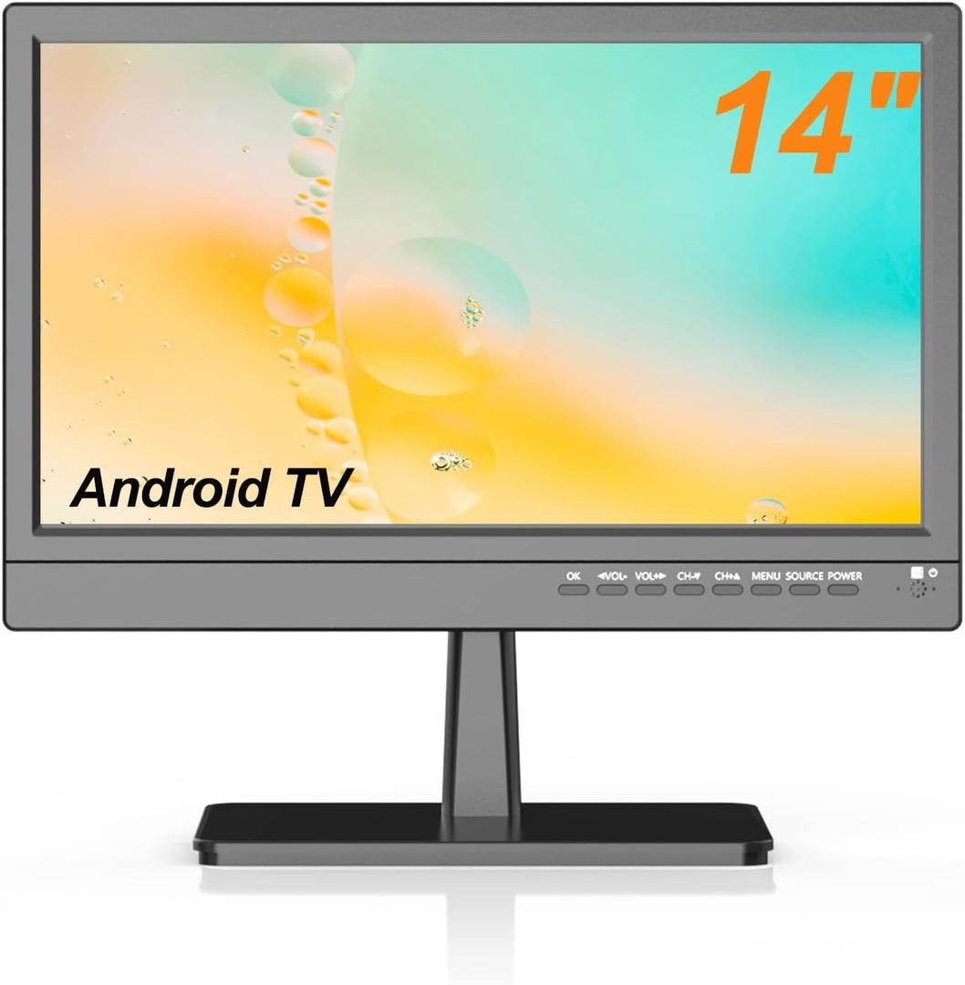 14 inch Small Smart TV Built-in APP, HD Flat Screen Smart TV for Home, Kitchen, RV Camper