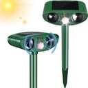 Cat Repellent Outdoor,2 Pack Solar Animal Repeller Ultrasonic Cat Deterrent with PIR Motion Sensor Waterproof Pest Repeller Animal Deterrent for Garden Yard Cats, Dogs,Skunks,Raccoon Birds Squirrels