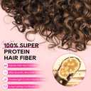 REECHO Curly Hair Extensions - 4PCS 18" GoGo Curly Clip in Hair Extensions 100% Super Protein Hairpieces with Invisible Lace Weft Silky Natural Look for Women - Chocolate Brown with Golden Highlights