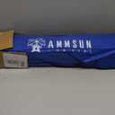 AMMSUN 6.5ft twice folded Portable beach umbrella with sand anchor windproof, Push Button Tilt and Air vent UPF 50+ Protection Fits in a large Suitcase for Patio Garden Beach Pool Backyard Blue