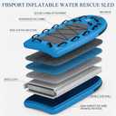 FBSPORT Inflatable Water Rescue Sled, Drop-Stitch PVC Rescue Board Floating Dock Platform Mat with Rapid Inflation, Portable 73"x39" Emergency Sled for Lakes, Oceans, Rivers, Surfing, Divers