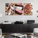 3pcs Trendy Black Woman Canvas Wall Art Fashion Black Girl Wall Decor Pictures African American Woman Posters Prints for Home Living Room Bedroom Bathroom Decoration Ready To Hang