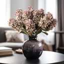 Ttranewsoo Fake Flowers Hydrangea Silk Flowers with Stems,Brown Flowers Fall Hydrangea Artificial Flowers,Winter Flowers Artificial for Decoration Vase Indoor and Outdoor 24"Brown 8PCS Wthout Vase