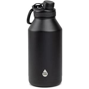 Tal 64OZ Ranger Pro Stainless Steel Vacuum Insulated Water Bottle - Leak-Proof Double Walled Thermos w/Carry Loop 80 Hrs Cold, 26 Hot Reusable Metal holds 8 cups (WM2584) (Black)