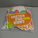 WorldBazaar 10 Pcs Easter Yard Signs Egg Hunt Arrow Easter Decorations Outdoor Lawn Yard Stake Sign Egg Bunny Basket Lawn Decor for Game Party Pathway Walkway