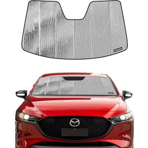 Pigenius Windshield Sunshade for Mazda 3 2019-2025 (Sedan/Hatchback), Reversible Silver/Black