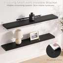 Vivelove Black Floating Shelves for Wall 40 Inch 8 Deep, Set of 2, 40"Wx8"Dx1.4"H