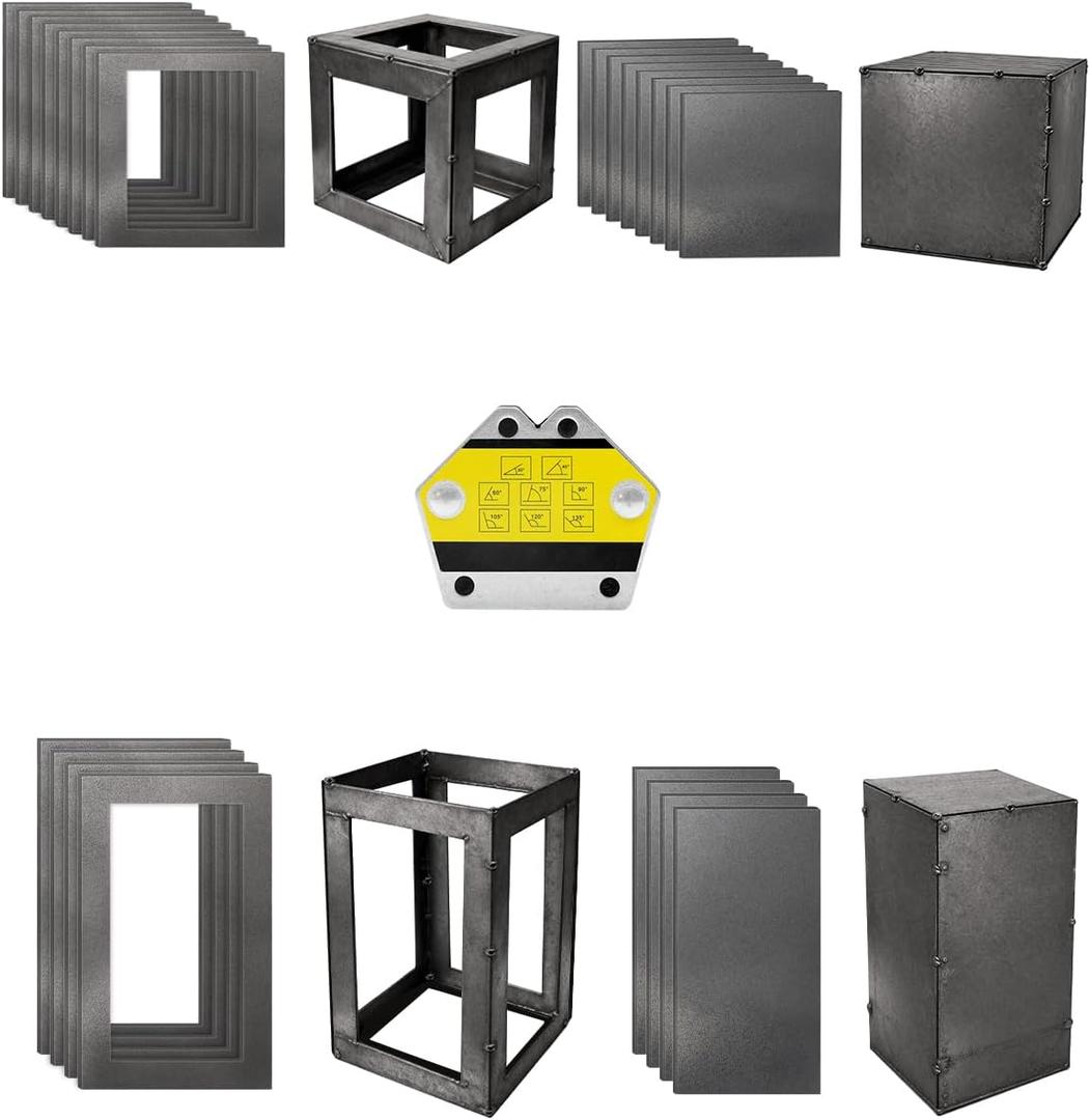 24-Piece Welding Practice Kit with Welding Magnet, 16 Gauge Steel Welding Coupons for MIG TIG Stick, 28.6 lbs Magnetic Holder for Metal Projects and Training