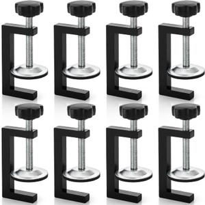 8 Piece Metal C Clamps, 2 Inch Heavy Duty G Clamp for Woodworking, Small Adjustable Metal Desk Fence Cabinet Clip for Assembly, Gluing, Welding, Metalworking, Mounting