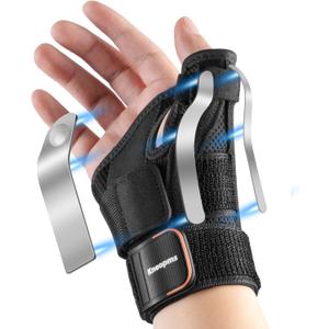 New Upgrade Thumb Brace with Splints for Palm & Wrist Stabilizer 3 Adjustable Straps,Pain Relief for Carpal Tunnel,Arthritis,Sprain,Tendonitis,Left & Right Hand,Adjustable,Breathable (Black, Small, Right)