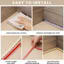 Leinuosen Flexible Molding Trim Peel and Stick for Walls Decorative Bead Pearl DIY Wall Trim for Bathroom Mirror Frame Border Backsplash Ceiling Cabinet TV Wall Edge(Wood,10ft /15 mm)
