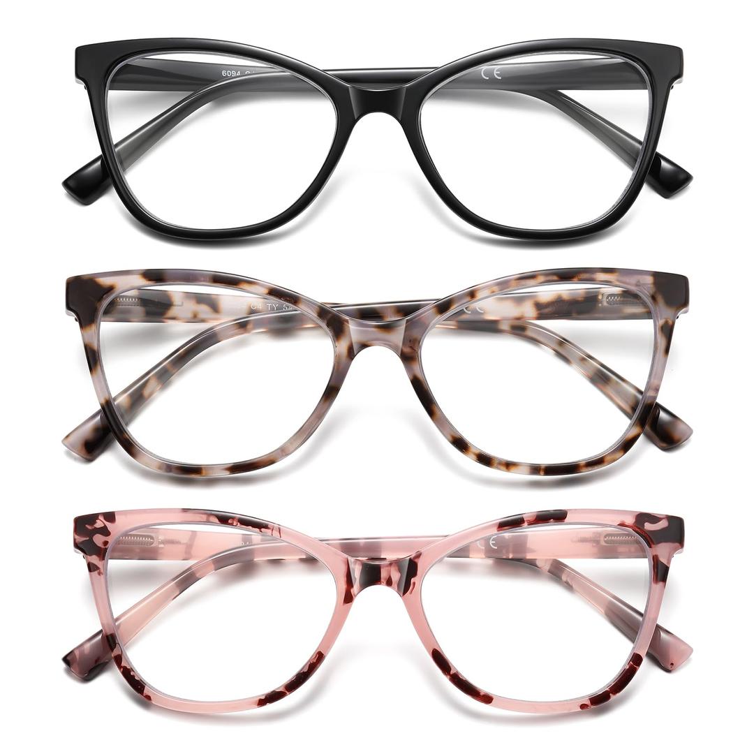 LKEYE Reading Glasses Women Cat Eye Blue Light Computer Readers Stylish Spring Hinge Designer Fashion Cute Eyeglasses LK6094